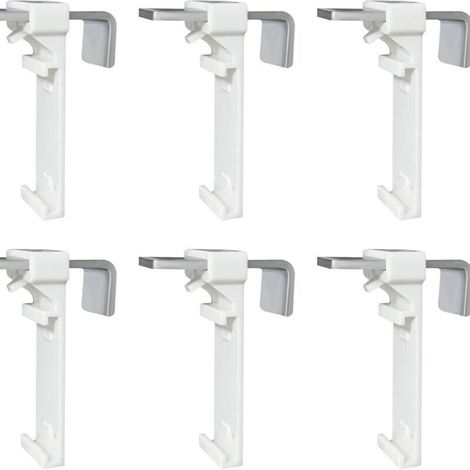 Lot de 6 supports de serrage pour store enrouleur double, store double sans perçage, à clipser et à coller, comme accessoire de rechange pour la fixation sur une fenêtre en PVC fixe (1/4)