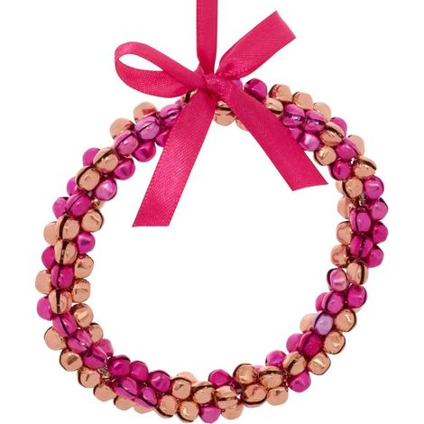 Decorazione da appendere a forma di campanellino in metallo rosa e oro, 11 cm - Atmosphera créateur d'intérieur (1/5)