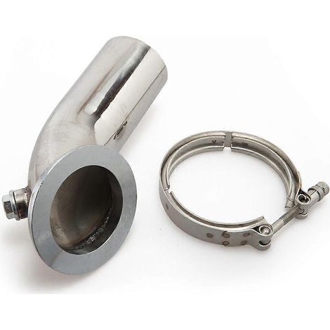 Coude de descente de turbo en acier inoxydable, adaptateur à 90 degrés pour turbo HY35 HX HE351, pièces automobiles (1/5)