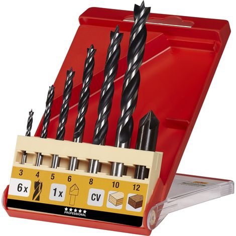 KWB Einhell 49514200 Set 7 Punte Acciaio Due Smussi Per Legno + Svasatore (1/4)