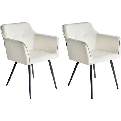 Set di 2 sedie da pranzo in velluto beige chiaro Jasmin