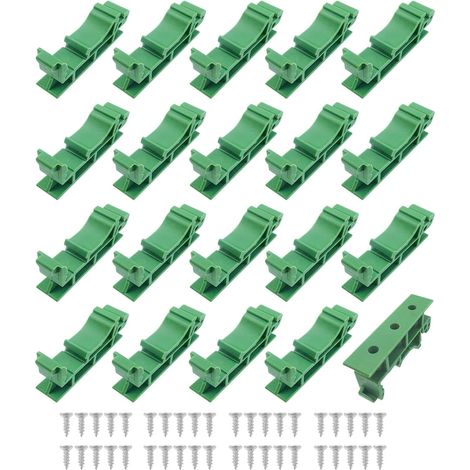 10 Ensembles(20Pièces) 35mm DIN C45 Adaptateurs de Rail de Montage Support pour le montage sur rail DIN C45,Vert (1/5)