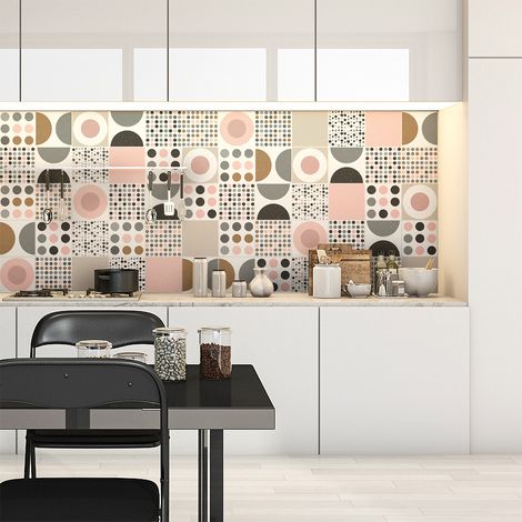 Sticker Mural Carrelage adhésif Cuisine Salle de Bain - 30 STICKERS CARRELAGES SCANDINAVE MARGRET - 30stickers10x10cm (1/5)