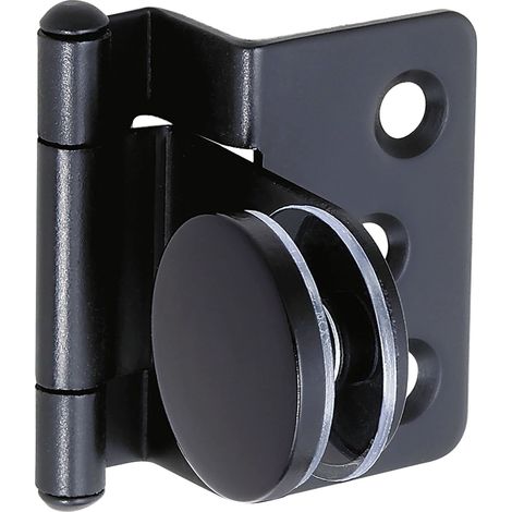 LAMP Cerniera per porta in vetro rotondo sospeso legno - vetro, cerniera per porte in vetro/acrilico, acciaio nero (1/2)
