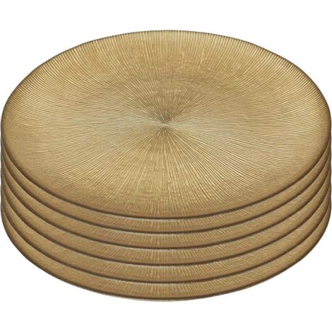 Lot de 6 Assiettes en Verre Doré Ø27cm - FALON