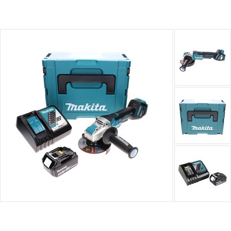 Makita DGA 519 RT1J Meuleuse d'angle sans fil 18 V 125 mm Brushless X-Lock + 1x batterie 5,0 Ah + chargeur + Makpac (1/5)