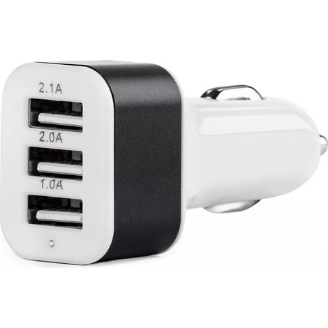 Cargador de coche 3x USB blanco PCH-03 amio-01027 (1/5)