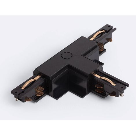 Connettore 'Left Side' Tipo T per Binario Trifase DALI Track da Incasso Alluminio Nero (1/4)