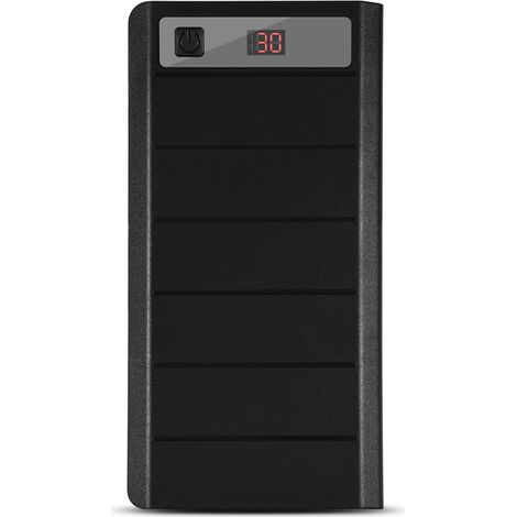 Kit Power Bank da 20000 mAh con 8 batterie 18650, custodia, doppia porta USB Type C + Micro USB, colore nero. (1/5)