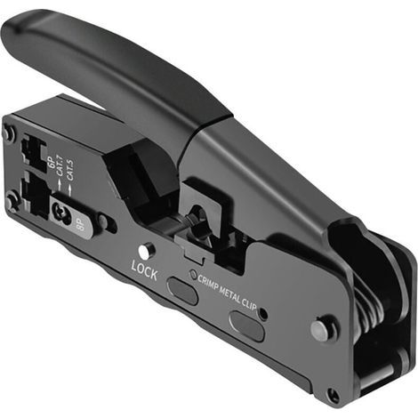 Herramienta de crimpado con mango de goma suave antideslizante para Ethernet Cat7 8P/6P, color negro, 1 unidad. (1/4)