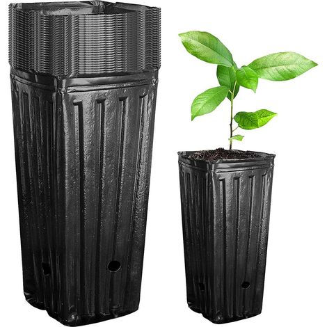 Pot d'arbre Profond, 20 Pièces, 7.8 Pouces Hauteur, Grands Pots de Plantes de Semis en Plastique, Conteneur de Plantes de Fleurs (1/5)