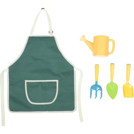 Set Jardinage Garçon Fille Complet avec Tablier Mini Houe Râteau Arrosoir Kit Jardinage Garçon Fille Durable et Facile à Utiliser Outils Confortables pour Activités Extérieures (1/5)