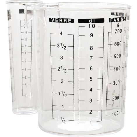 Verre Doseur en Plastique Liquides et Solides Transparent (1/5)
