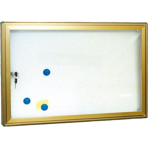 BACHECA PORTA AVVISI MAGNETICA IN ALLUMINIO - ORO - 60X45XH4 CM
