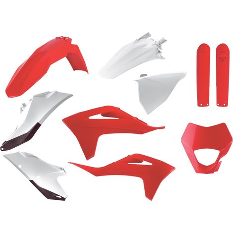 Juego de plásticos para gas Polisport 250 300 350 21 23 Rojo Blanco Duradero