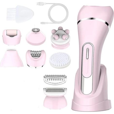 Appareil d'épilation 7-en-1 pour femme, rasoir électrique et rasoir facial avec écran LED, pour visage, sourcils et nez (1/5)