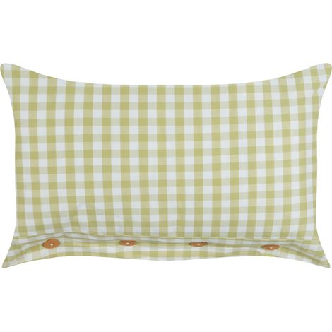 Throw Cushion TALYA 40 x 60 cm Olive Green Checked (1/5)
