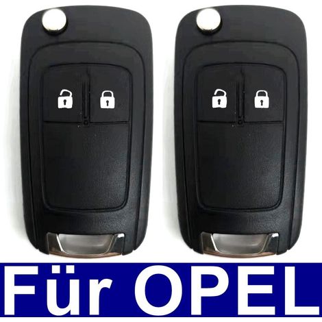 Lot de 2 coques de clé pliante 2 boutons compatibles Opel Astra J/Insignia/Corsa E (1/5)