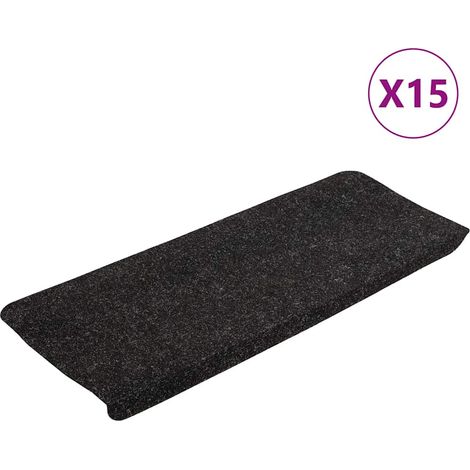 Alfombrilla autoadhesiva de escalera 15 uds 65x24,5x3,5 cm vidaXL