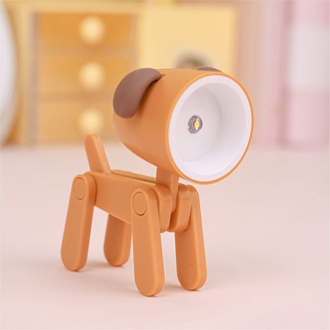 Lampe de bureau pliante à oreilles, petite lampe de chevet créative, chiot orange, cadeau d'étudiant, animal de dessin animé