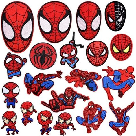20 écussons thermocollants Spiderman, autocollants brodés (1/4)