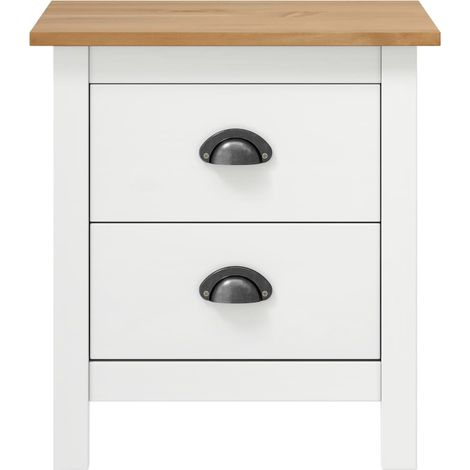 Maison Exclusive - Comodino Hill Bianco 46x35x49,5 cm Legno Massello di Pino