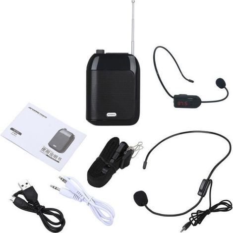 Haut-parleur Amplificateur De Voix - 15 W - Microphone Sans Fil FM Intégré - Pour Enseignants - 1 Pièce (1/4)