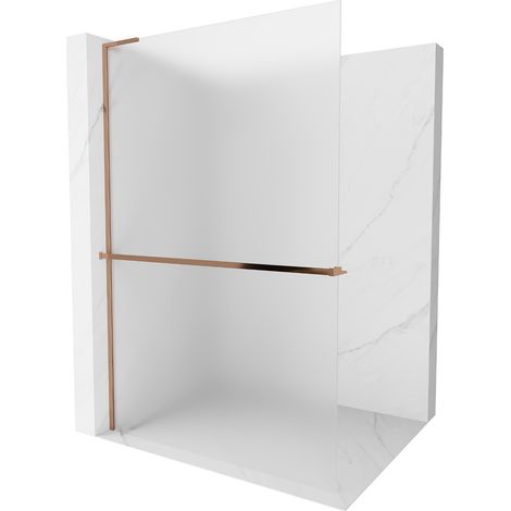 Mexen Kioto+ L paroi de douche avec étagère Walk-in 100 x 200 cm, givré, or rose - 800-100-123-60-30 (1/5)