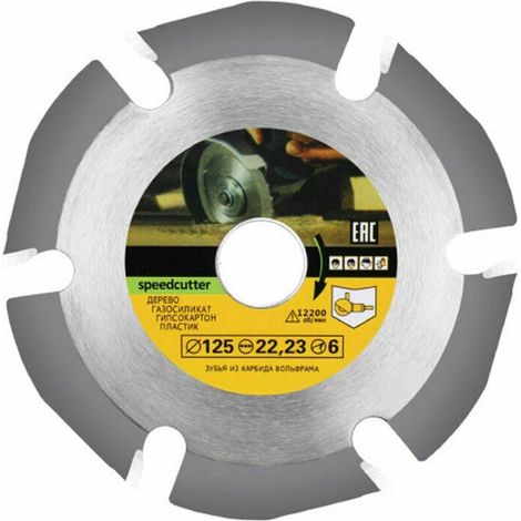 Disque à lamelles pour meuleuse 125mm – 6 dents en carbure – Pour coupe et sculpture bois dur – Alésage 22,23mm – Épaisseur 4mm (1/4)