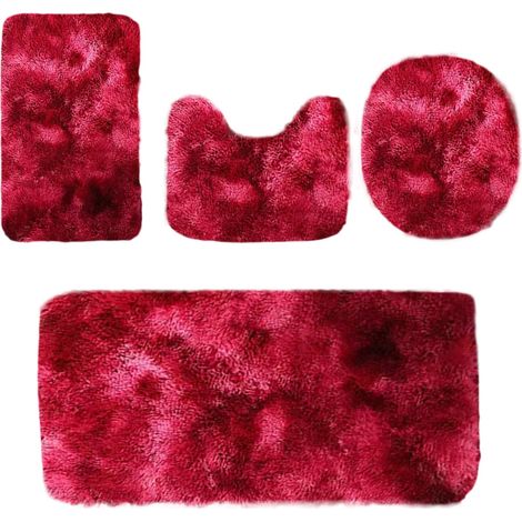 Tapis De Bain - Tapis Contour - Couvre-Abattant De WC - Microfibre Absorbante Et Antidérapante - Lot De 4 Pièces (1/5)