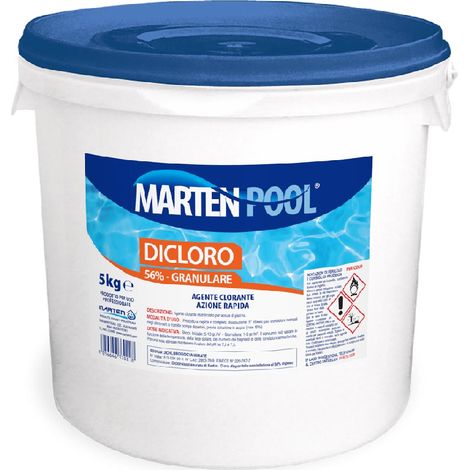Marten cloro 56 % dicloro granulare agente clorante secchio da 5 kg per piscina (1/2)