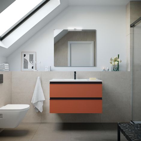 Armoire murale SPIRIT 900 2 tiroirs métalliques avec fermeture en douceur TERRACOTA 897 x 540 x 450 mm (1/5)