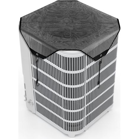 Housse de Climatiseur Extérieur, 71 x 71 cm, Couverture de Protection Climatiseur des Débris, Maille PVC, Résistante aux Déchirures Rayures, Taille Universelle, Cache pour Clim Extérieur, Noir (1/5)