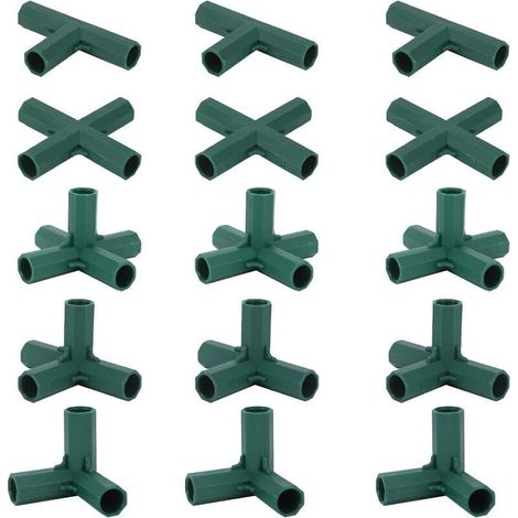 Lot de 15 Connecteurs d'Angle pour Cadre de Serre Tige 16 mm Support Robuste Jardin (1/4)