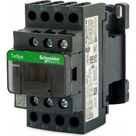 TESYS D - CONTATTORE TRIPOLARE, AC3 - 18A, CONTATTI MOTORE. NA+ NC, BOBINA A BASSA POTENZA 24 V CC, MORSETTI A VITE