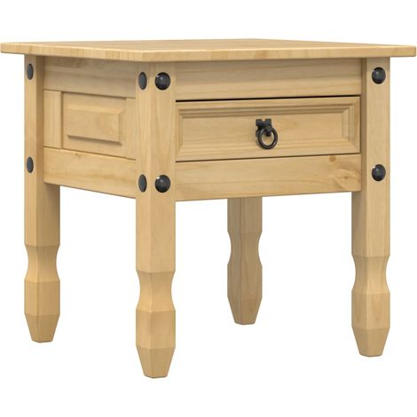 Table d'appoint Corona 50x50x50 cm bois de pin massif