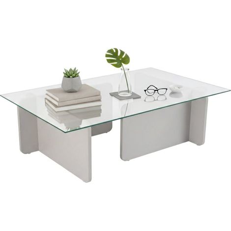 Dmora - Wohnzimmertisch Itri, Niedriger Wohnzimmertisch, Kaffeeregal, Couchtisch für Sofa, 105x65 h30 cm, Grau