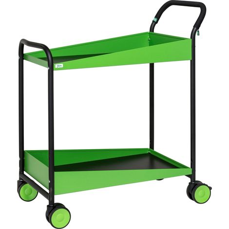 Kongamek Tischwagen "Kongadesign" 690x435mm Ladefläche in grün mit Rand und Bremse