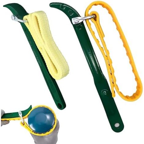 2 Pcs Clé à Sangle En Caoutchouc, pour Filtre Huile 9/12 Pouces, Cle Les Ouvre-Bouteilles, Tuyaux D'Arrosage Et Buses de (Jaunes) - (1/4)