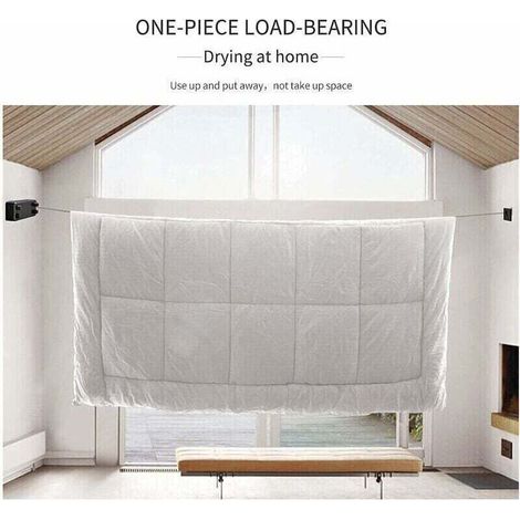 Corde à Linge RéTractable,Fil Linge Extensible RéGlable 4.2 m,Poteau Etendoir Linge Exterieur,Corde a Linge Exterieur ,pour IntéRieur D'HôTel,Salle De Bain, Balcon,Jardin,