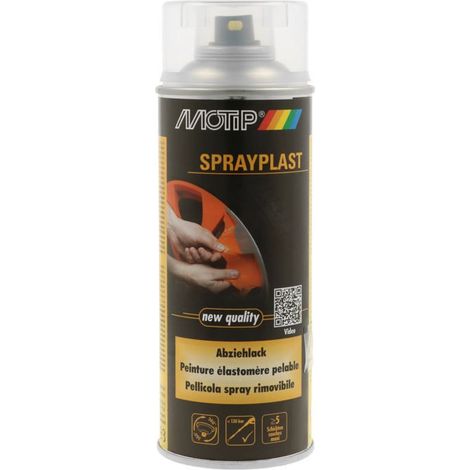 Bombe de peinture - Motip - Sprayplast 396571 - Élastomère pelable - Finition brillante - Utilisation extérieure