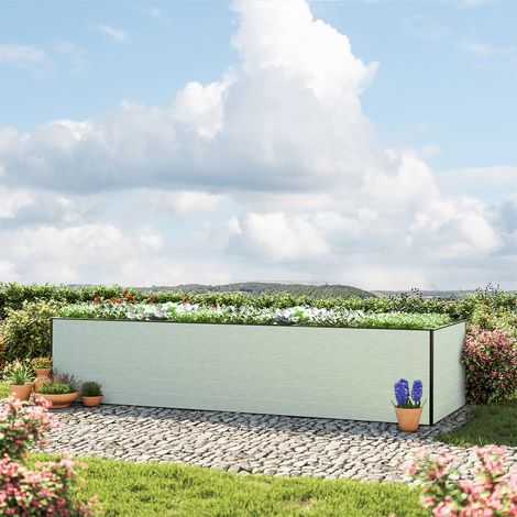 GFP Huerto urbano Jardinera Aluminio Daniela - 351 x 99 x 77 cm Estructura estable y resistente a la intemperie con perfiles de cámara hueca de aluminio - aluminio anodizado - Hecho en Austria (1/3)