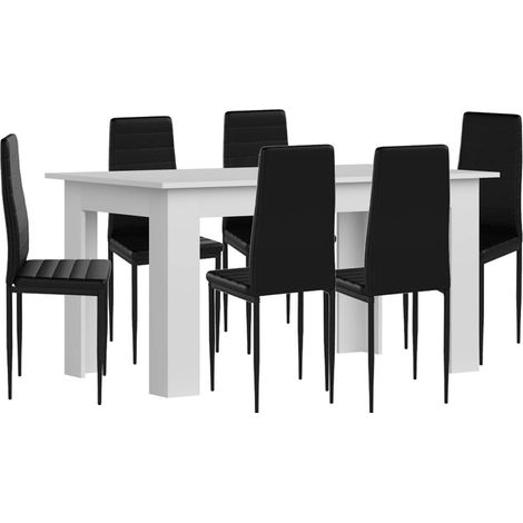 Pack Mesa de Comedor o Cocina + 6 Sillas en Polipiel/metal
