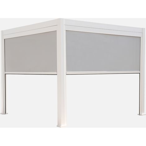 Pergola bioclimatica 3x3m in alluminio V2 + 2 tende da 3m