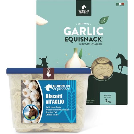 Equi Snack all'aglio 2 kg: Equi Snack biscotti per cavalli all'aglio con confezione richiudibile