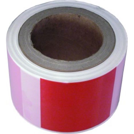 Nastro di segnalazione 80 mm x 100 m bianco e rosso MN-05-605