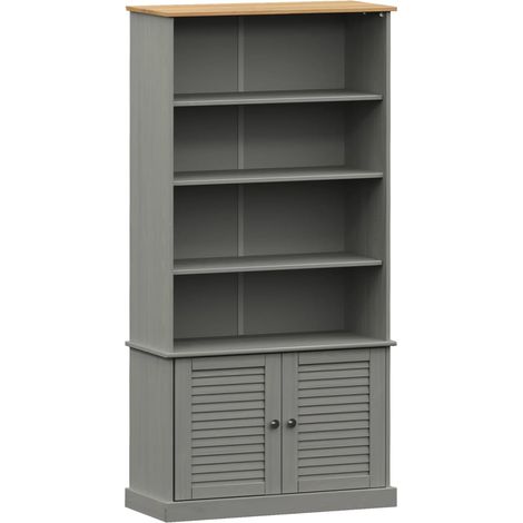 Bibliothèque VIGO gris 85x35x170 bois massif de pin (1/5)