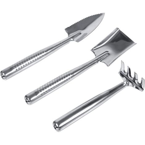 Set di 3 attrezzi da giardino per raschiare: pala + cazzuola – per diserbare/scavare