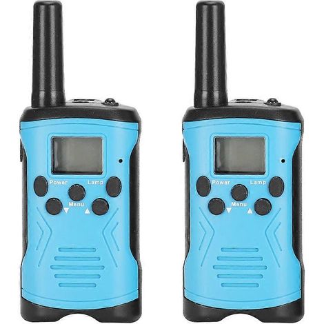 T50 Lot de 2 Talkies-Walkies Enfants Interphone Extérieur Jouet Portée 3km Bleu (1/5)