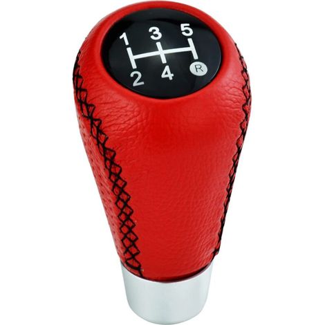 Schaltknauf aus Leder für 5-Gang-Schaltgetriebe, 8 mm, 10 mm, 12 mm Durchmesser – Crezuo